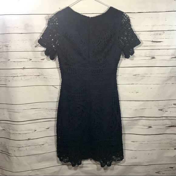 J.O.A Navy Crochet Lace Sheath Dress - Picture 3 of 4